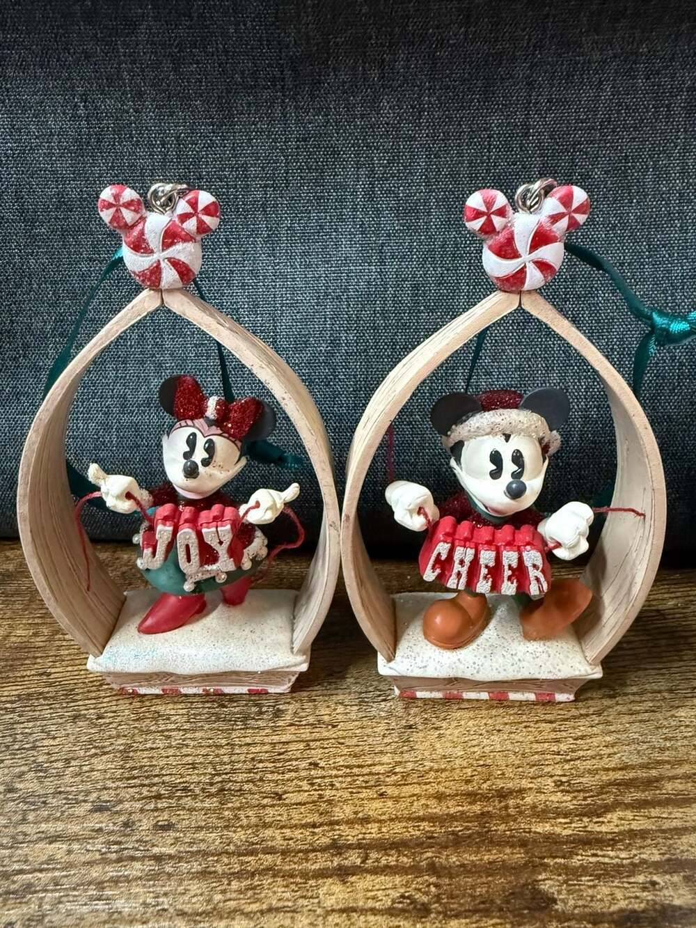 Disney Mickey Mouse Cheer and Minnie Mouse Joy Sketchbook Christmas Ornament Set